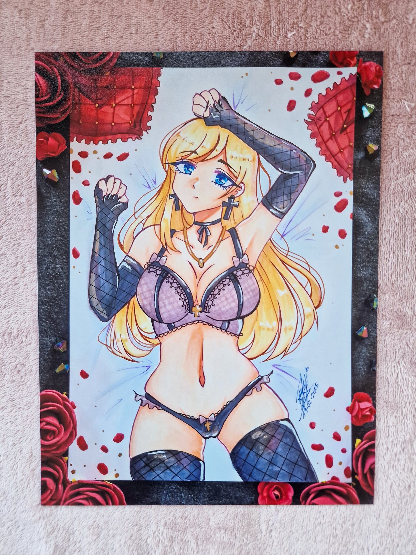 Blonde Goth Girl Print