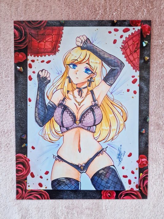 Blonde Goth Girl Print