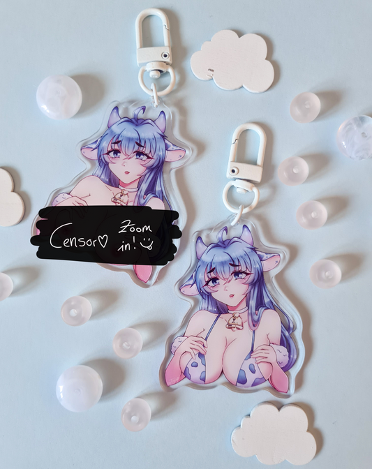 Blue Cow Milk Keychain