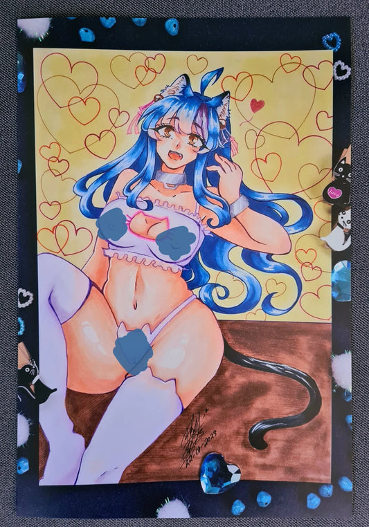 Fyly White Neko Lingerie Print